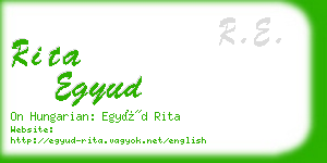 rita egyud business card